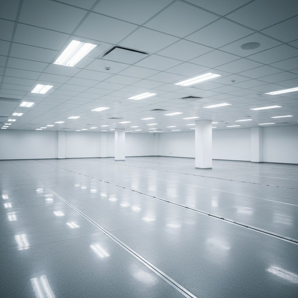 Empty data centre floor cleaned and reinstated after equipment removal