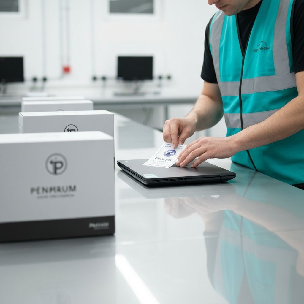 Refurbished laptops graded and prepared for resale
